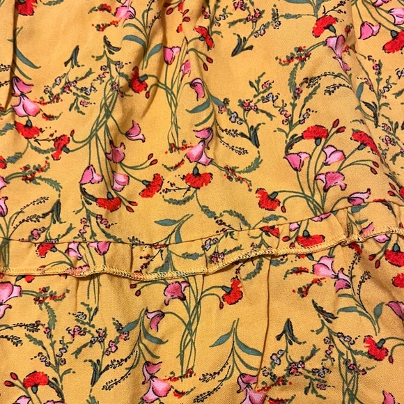 Vero Moda boho yellow, green and red floral ruffled mini skirt NWT - Picture 4 of 9